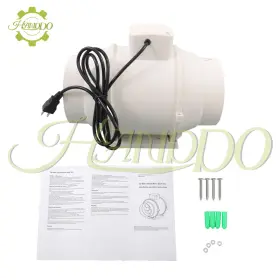 1754062 Handdo 6 Inch Inline Duct Fan - 400 Cfm Ventilation Exhaust For Vent Bathroom