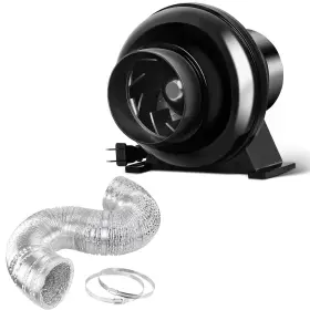 Healsmart 840166282427 4 Inch 195 Cfm Exhaust Inline Duct Fan Vent Booster Blower And 25 F