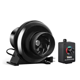 Healsmart 840166297025 4 Inch 195 Cfm Exhaust Inline Duct Vent Booster Blower With Variable Indoor Grow