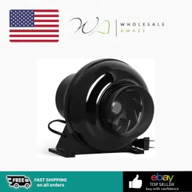 C641070297 Healsmart 4 Inch Exhaust Inline Duct 195 Cfm Quiet Vent Booster Blower Indoor