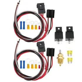 Hiyeve 744759720665 Dual Electric Cooling Fan Relay Kit Wire Harness Radiator New