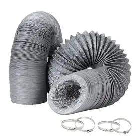 Hcus-ducthose-20221207 Holdware 4 Inch Flexible Ducting Hose 16.5 Feet Grey Aluminum -