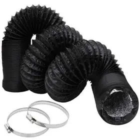 Hcus-ducthose-3in-bk-200818 Holdware 3inch Flexible Ducting Hose 16.5 Feet Black Aluminum Dryer Black-