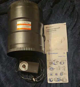 Hon&guan 744759985552 6 Inch Inline Booster Duct Fan With Speed Controller - 345 Cfm Airflow