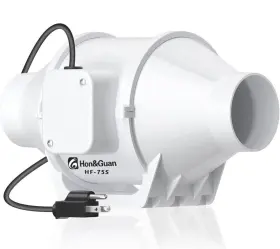 Hon&guan 767550215499 Duct Fan High Efficiency Inline Mixed Flow Ventilation System 3 Inch