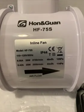 Hf-75s Hon&guan High Efficiency Inline Fan Mixed Flow Ventilation System #2