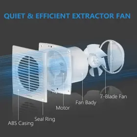 Hga-150c Hon&guan 6 Inch Quiet 45db Wall Ceiling Mount Exhaust Fan Bathroom Garage #3