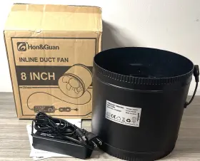 Hi-200sd Hon&guan And Inline Duct Fan Black 200 Mm 8 Inch 24v Dc For Ventilation