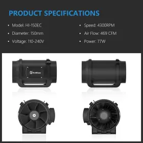 Us-pk938 Hon&guan Inline Duct Fan 469 Cfm 6 Inch With Variable Speed Contr #3
