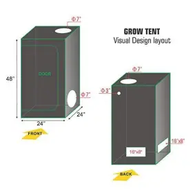 600d Hongruilite 612675138904 24ftftx24ftftx48ftft High Reflective Mylar Hydroponic Grow Tent Dark Room With #2