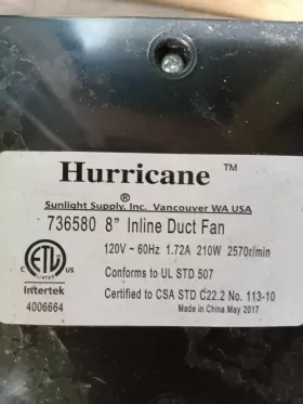 736580 Hurricane 8 Inch Commercial-grade Inline Fan #2