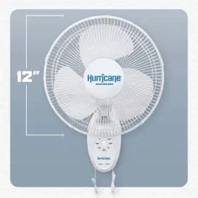 Hgc736500 Hurricane Supreme 12 Inch 90 Degree Oscillating 3 Speed Wall Mounted Fan White #2