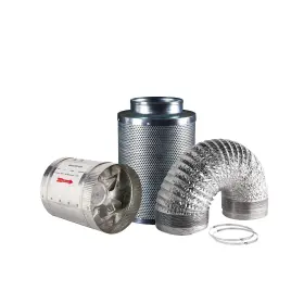 Hydro Crunch 856936007695 4 Inch 100 Cfm Booster Fan And X 12 Carbon Filter With 25ft. Ducting H