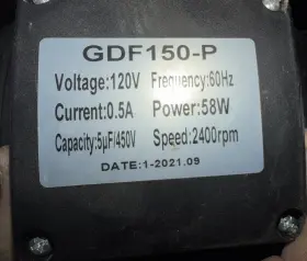 Hydrowe Gdf150-p 150mm Inline Booster Fan 450 Cfm 120v 58w 450mm H