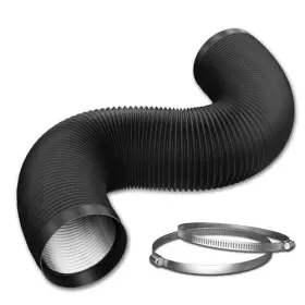 Fle-pie-8 Hyitcl Flexible Ducting Hose 12 Feet Black Aluminum -4 Layer Protection 8 Inch #2
