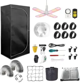 Imeshbean 736952667052 24 Inch X24 X55 Grow Tent Kit Complete 2x2 Ft High Reflective Mylar Indoor Plant