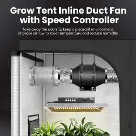 Infinipower 198401014396 4 Inch 200 Cfm Inline Duct Fan With Variable Speed Controller Exhaust Hvac B #2