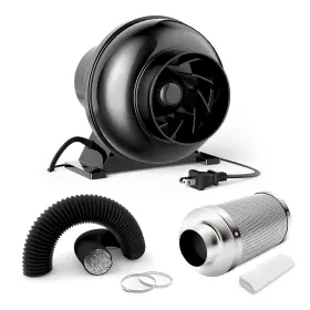 Infinipower 198401017700 195 Cfm Inline Ventilation Fan 4 Inch Air Carbon Filter And 8 Feet Black D