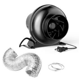 Infinipower 198401017724 4 Inch 195 Cfm Inline Ventilation Fan 8 Feet Aluminum Ducting System Kit