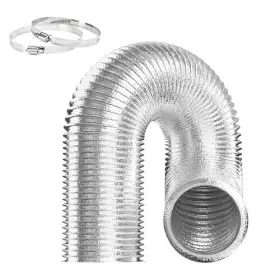 Infinipower 198401017908 Dryer Vent Hose Flexible 4 Inch Aluminum Ducting X 8ft Silver