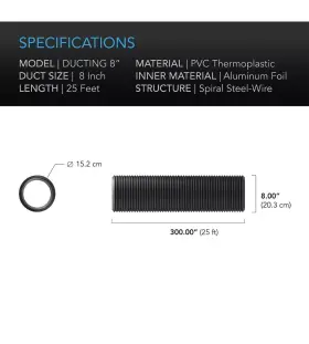 Infinity 819137020375 Ac Flexible 8-inch Aluminum Ducting Heavy-duty Four-layer Protection #3