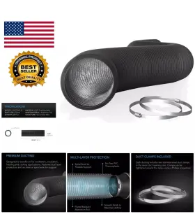 Infinity 819137020375 Ac Flexible 8-inch Aluminum Ducting Heavy-duty Four-layer Protection