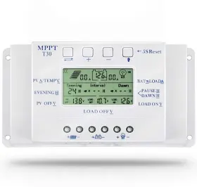 Ipo-r.kwat 313448656724 30a Solar Charge Controller 30 Amp Panel Regulator With Load Timer 12v