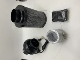 Ipower 008678556409 Power 4inch Inline Fan Air Carbon Filter Ducting Set - Black