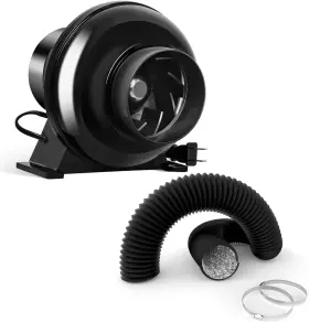 Ipower 313029560517 4 Inch 230 Cfm Inline Duct Ventilation Fan With 8 Feet Ducting Hvac For