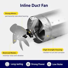 Ipower 313085438478 4 Inch Inline Duct Fan 100 Cfm Booster Exhaust With Low Noise For Hva #2