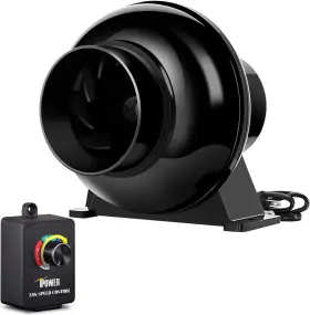 Ipower 445020359333 4 Inch 195 Cfm Inline Duct Ventilation Fan Air Circulation Vent Blower Wi