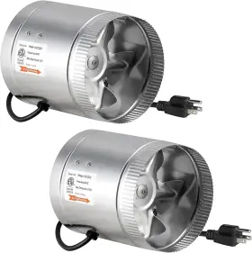 Ipower 445040588508 6 Inch 240 Cfm Inline Duct Booster Fan Low Noise Hvac Exhaust 2-pack Silver
