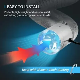 Ipower 711181972214 4 Inch Inline Booster Duct Fan 100 Cfm Hvac Exhaust Ventilation Blower Wi #2
