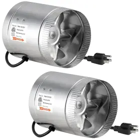 Ipower 810000174096 6 Inch 240 Cfm Inline Ducting Booster Fan For Hvac Exhaust 2 Packs Silver
