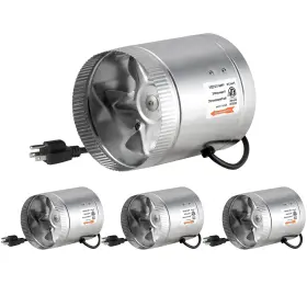 Ipower 810000174126 6 Inch 240 Cfm Booster Fan Inline Duct Vent Blower For Hvac Exhaust Intake 4pcs