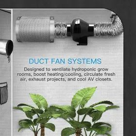 Ipower 840166232439 4 Inch Inline Duct Ventilation Fan Vent Blower For Hydroponics Grow Tent #2