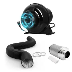 Ipower 840166237779 4 Inch Ventilation System Fan Air Carbon Filter And 8 Ft Pvc Ducting