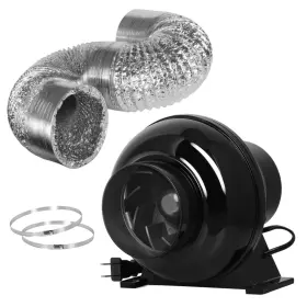 Ipower 840166241899 4 Inch Inline Ventilation Fan With 25 Feet Ducting 2 Clamps For Grow Tent