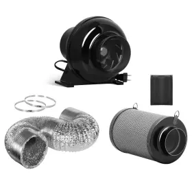 Ipower 840166243541 4 Inch Inline Fan Air Carbon Filter With Prefilter 8 Feet Ducting For Grow Tent