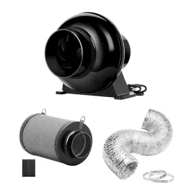 Ipower 840166243602 4 Inch Inline Duct Ventilation Fan Air Carbon Filter 8 Feet Ducting System