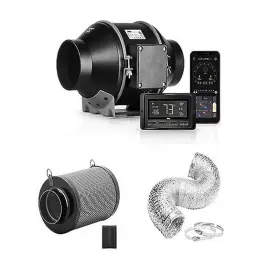 Ipower 840166251546 4 Inch Inline 8 Ft Duct Ventilation Smart Wifi Fan Carbon Filter Grow Tent