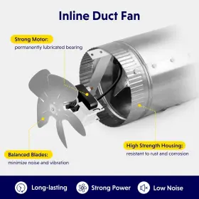Ipower 840166268933 4 Inch Inline Duct Fan 100 Cfm Booster Exhaust With Low Noise For #2