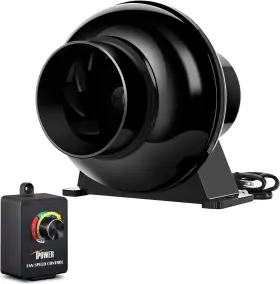 Ipower 840166282434 4 Inch Inline Duct Fan Vent Blower For Hydroponics Grow Tent With Speed Control