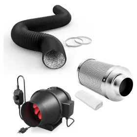 Ipower 840166282649 Ventilation 4 Inch Inline Duct Fan With Speed Controller Filter 8ft Ducting