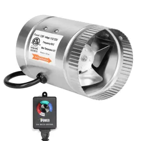Ipower 840166287132 6 Inch Inline Booster Duct Fan With Speed Controller 240 Cfm Hvac
