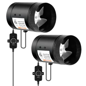 Ipower 840166291467 2 Pack 4 Inch 106 Cfm Inline Exhaust Fan With Speed Controller For Grow Tents