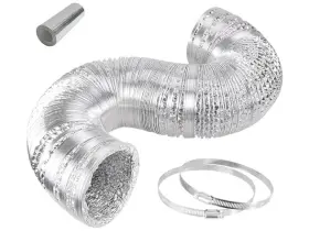 Ipower 840166292853 Flexible 4 Inch 8ft Aluminum Dryer Vent Hose Silver In