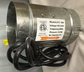 Ztf-100 Ipower B9l7 4-in Inline Booster Duct Fan Exhaust Ventilation Blower Box-open #2