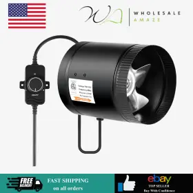 C057531040 Ipower 6 Inch Inline Booster Duct Fan 275 Cfm Exhaust Hvac Black