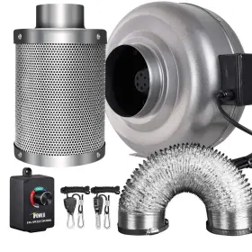 Glfanxinl6filt6md25ctr Ipower 6 Inch 442 Cfm Inline Fan Filter 25 Feet Ducting With Variable Speed Controller